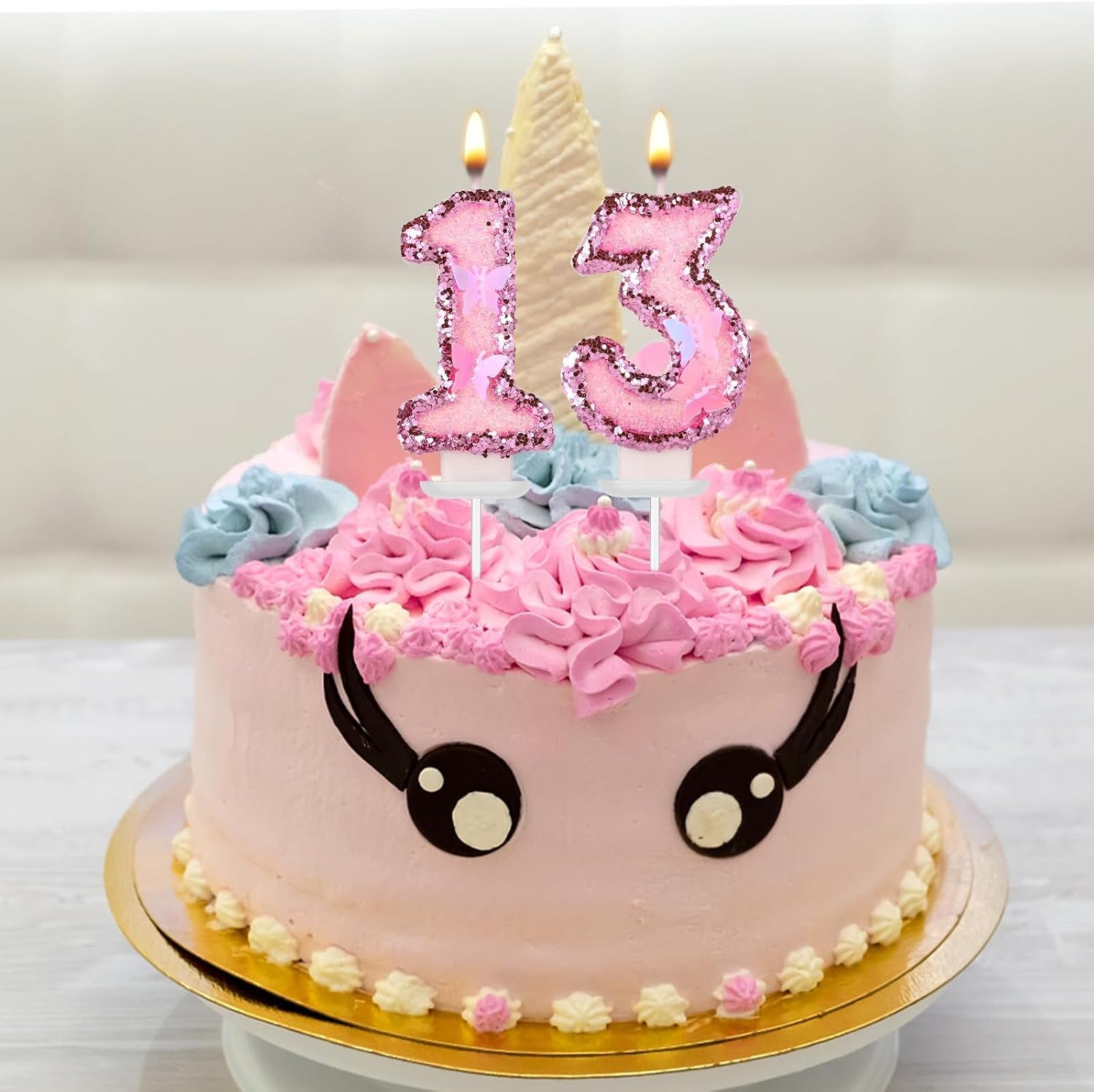 girl-birthday-number-13-candle-2-95in-glitter-butterfly-pink-sequin-candle