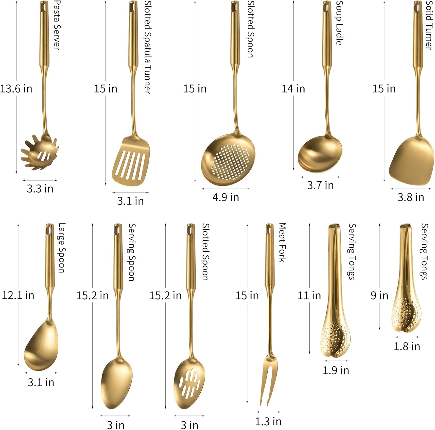 304-stainlss-steel-matte-kitchen-utensils-set-11-pcs-long-metal-cooking-utensil-gadgets-tools-set-with-spatula-spoon-ladle-skimmer-tunner-pasta-server-tongsgold-dishwasher-safe