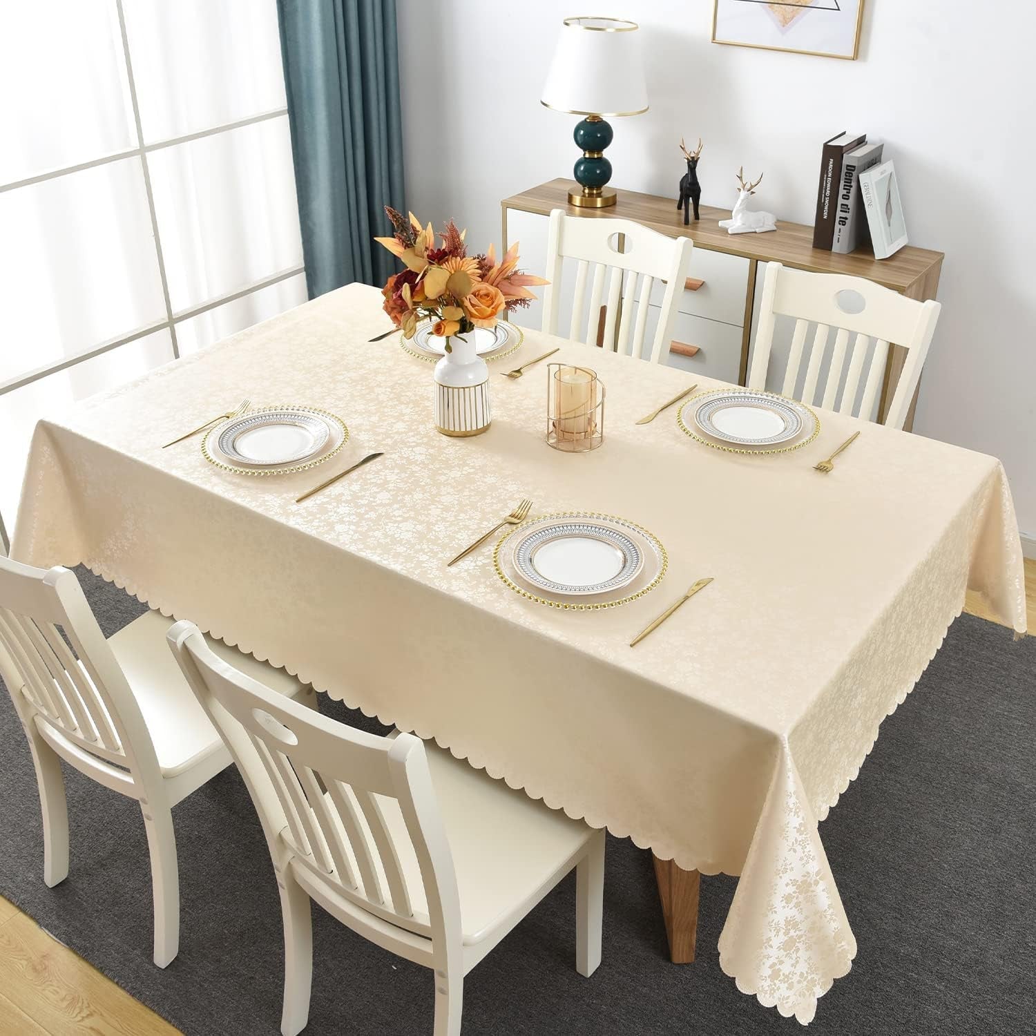 waterproof-vinyl-tablecloth-rectangle-60-x-84-inch-rose-beige