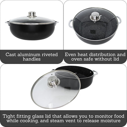 6.9 Qt Bistro Cera Aluminum Speckled Black Ceramic Caldero Oven Safe | for Family Meals and Traditional Cooking2