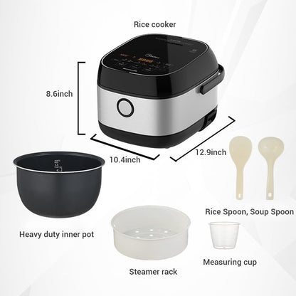 Midea 3L Rice Cooker with Steamer Basket, 6-Cup Uncooked Capacity, Induction Heating & Fuzzy Logic Technology, 24H Delay Start & Keep Warm, Non-Stick Inner Pot7