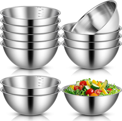12 Pcs 304 Stainless Steel Mixing Bowls with Graduations, 40 Oz1