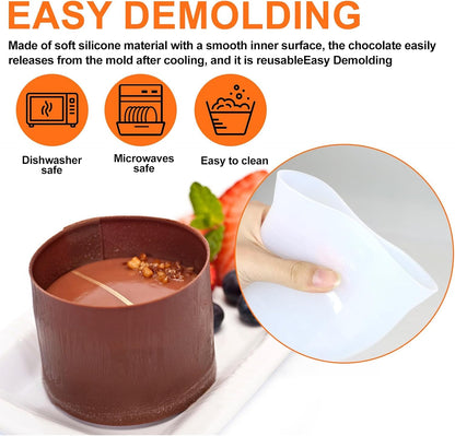 6 Pcs Silicone Cups for Melting Chocolate Silicone Measuring Cups with Scale Pouring Spout for DIY Chocolate Cake Strawberries Treats3
