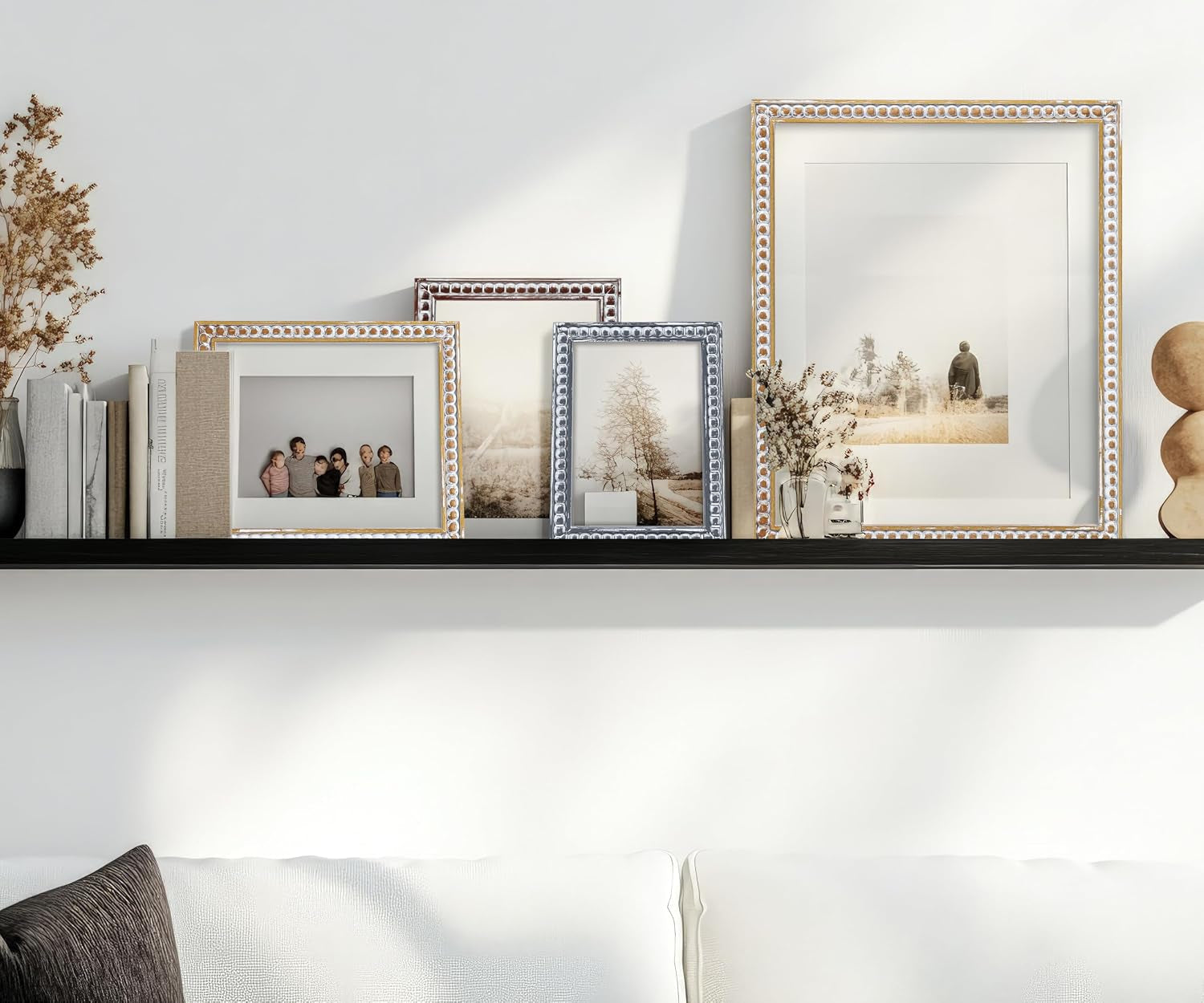 8x10-rustic-picture-frame-with-mat-for-5x7-6x8-farmhouse-boho-deco-distressed-beaded-wooden-real-glass-vertical-or-horizontal-display-photo-gallery-wall-tabletop-frame-natural
