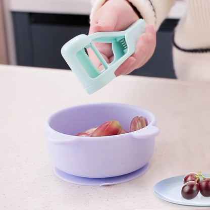 Grape Cutter for Toddlers, Grape Slicer Tool, Grape Tomato Cherry Strawberry Cutter Tools into 4 Pieces for Vegetable Fruit Salad, Stainless Steel Quarter Grape Slicer Kitchen Gadget4