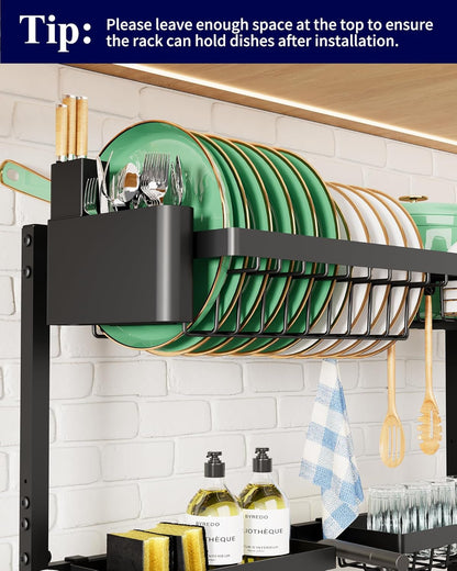 Adjustable over the Sink Dish Drying Rack, 26.8" -33.9"X21.5"4