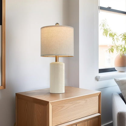 20.25" Small Single Table Lamp for Bedroom Modern Ceramic Nightstand Lamp | Farmhouse Bedside Lamp Boho Living Room Lamp White End Side Table Lamps for Night Stands Mid Century Nursery Modern Lamp8