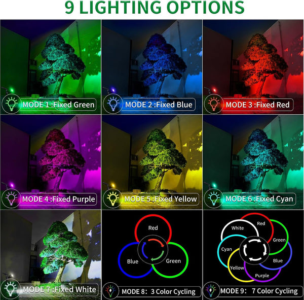 Halloween Solar Spot Lights Outdoor Ideal Xmas Decor for Landscape-Rgb-2P4