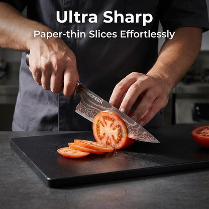 Copper Damascus Steel Knife, Premium V Gold Powder Steel Core Chef Knife with Gift Wooden Box, Ergonomic Ebony Wood, Professional Cooking Knives for Home & Restaurant2