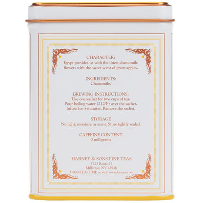 Classic Chamomile Herbal Tea, 20 Sachets in Tin | Egyptian Chamomile Flower Herbal Tea. Naturally Caffeine Free.3