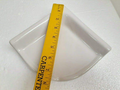 Bright White Ceramic Corner Shower Shelf Ledge Soap Tray Arctic White  Color 0190 Medium 7.5 Inch5