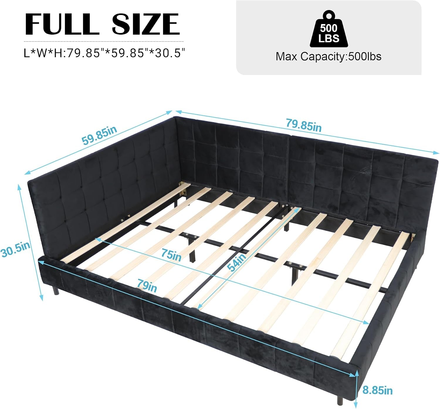 full-size-daybed-l-shaped-modern-velvet-upholstered-sofa-day-bed-frame-with-wood-slats-for-living-room-bedroom-guest-room-no-box-spring-needed-black