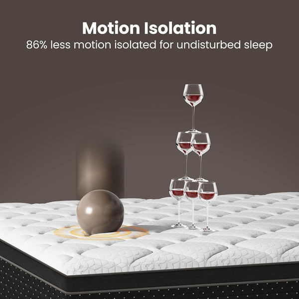 14 Inch Queen Size Mattress, Hybrid Mattress in a Box with Zoned Lumbar Support for Side Sleepers, Pressure Relief, Fiberglass Free, 365 Nights Trial, 10 Years Warranty4