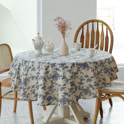 Pastoral round Table Cloth 100% Polyester Fabric 60 Inch Diameter2