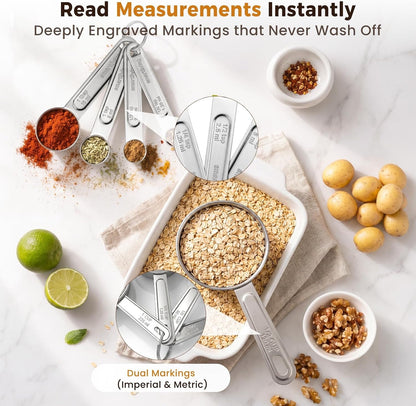 11 PCS Measuring Cups and Spoons Set with Funnel & Mini Spoons for Baking6