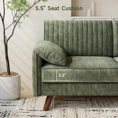 64.5" Loveseat Sofa, Chenille Loveseat Couch for Living Room, Green8