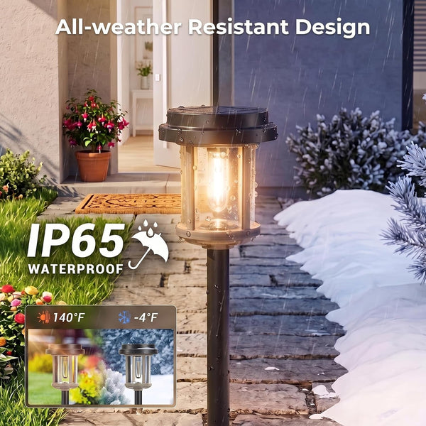 6 Pack Solar Pathway Lights Outdoor, 20 LM Solar Lights for Garden4