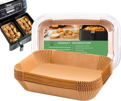 Air Fryer Liners for Bella 4Qt Slim Air Fryer, Bella Air Fryer Accessories | Parchment Paper Liners Disposable Rectangular for Ninja Foodi 2-Basket, Instant Pot Vortex Plus, Powerxl Vortex(100Pcs)1