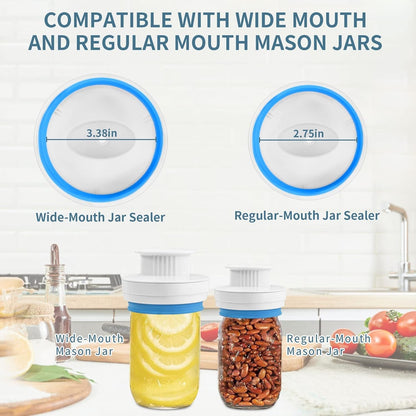 Upgraded Mason Jar Canning Sealer Kit - Sealer Set with Hoses Compatible with Foodsaver Vacuum Sealers - for Wide Mouth and Regular Mouth Jars (White)2