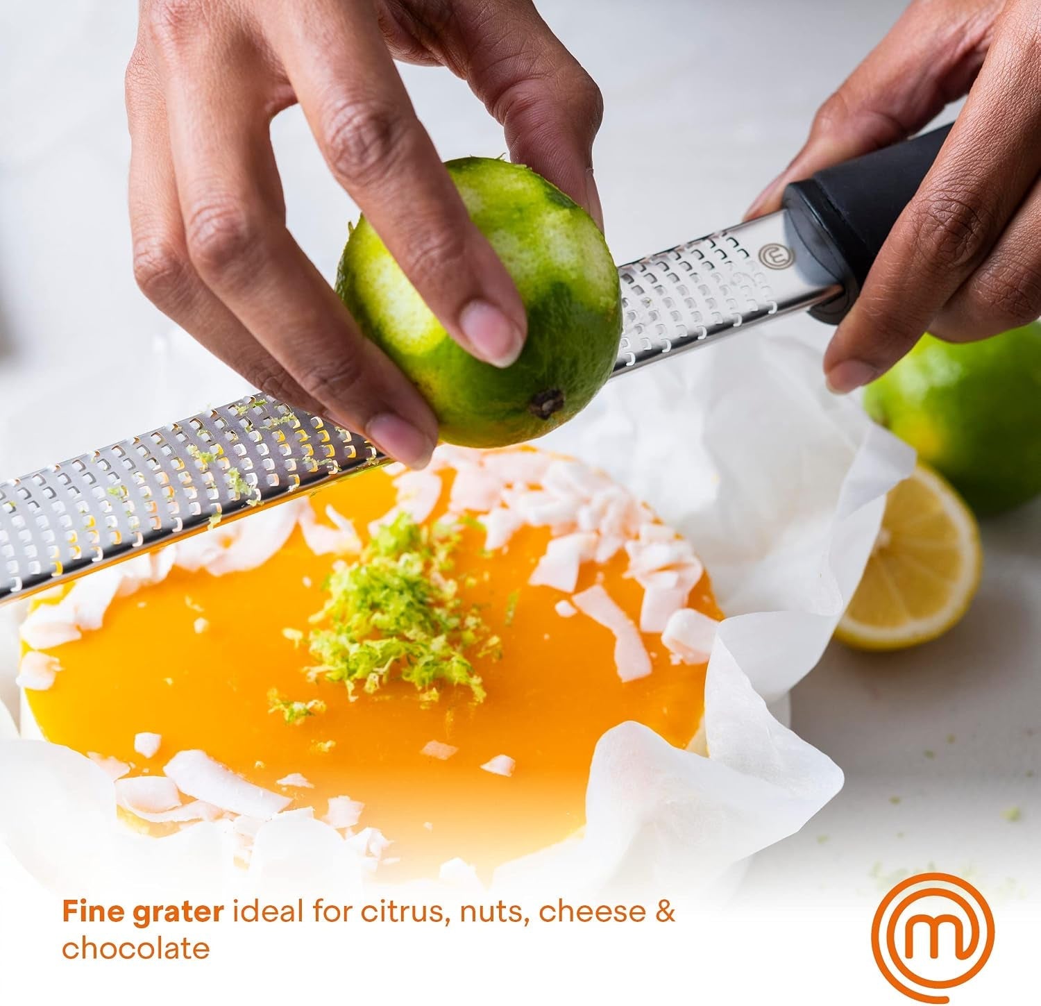 masterchef-lemon-zester-grater-with-handle-stainless-steel-non-slip-grip