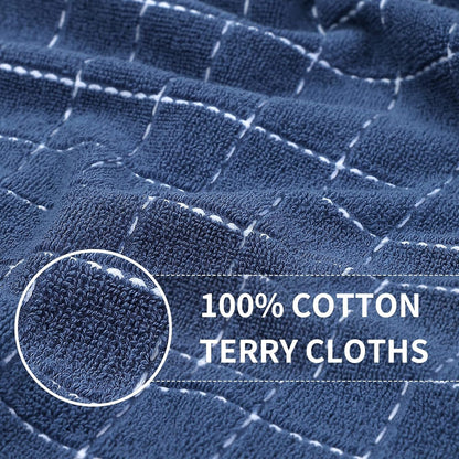 100% Cotton Terry Kitchen Towels, 4 Pack, Navy Blue2