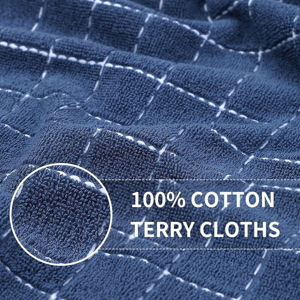 100% Cotton Terry Kitchen Towels, 4 Pack, Navy Blue2