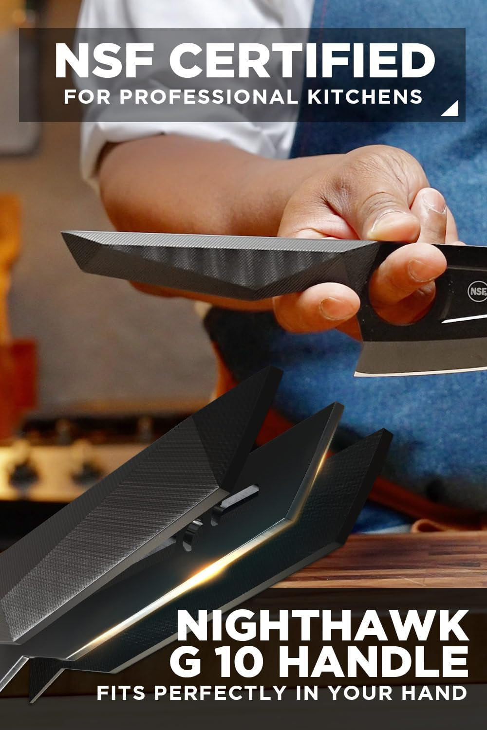 venator-chef-knife-7-inch-shadow-black-series-razor-sharp-kitchen-knife-black-titanium-nitride-coated-high-carbon-7cr17mov-x-vacuum-treated-steel-sheath-nsf-certified