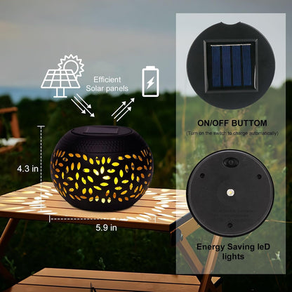 Solar Table Light Outdoor Waterproof Decorative 2Pack Solar Table Lantern2