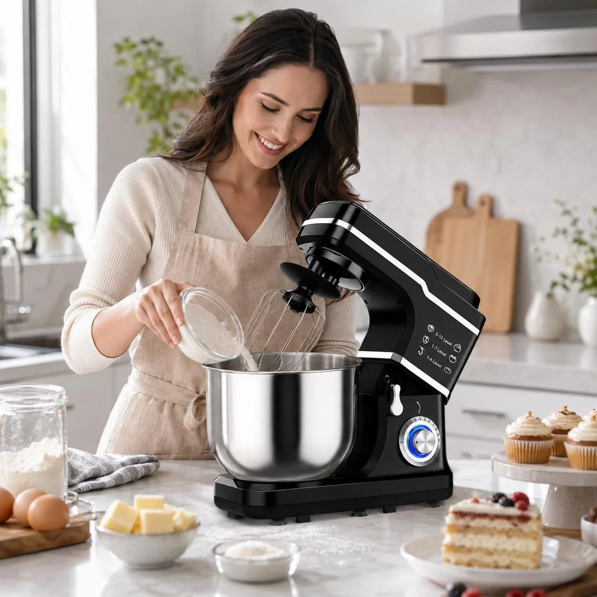 7-5-qt-stand-mixer-10-speed-tilt-head-electric-mixer-with-stainless-steel-bowl-dough-hook-whisk-beater-splash-guard-powerful-660w-motor-for-baking-whipping-mixing-black