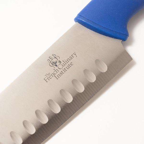 French Culinary Institute Premium 7-Inch Santoku Knife with Blade Protector, Blue2