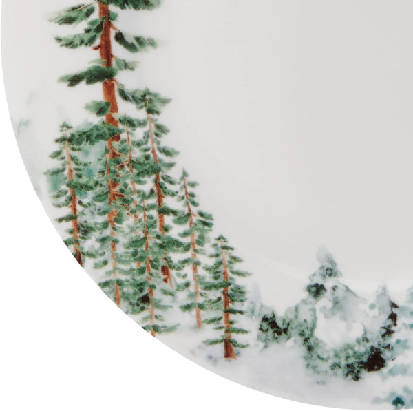 Watercolor Forest Bone China Lightweight Chip Resistant 16 Piece Dinnerware Set, Service for 4, White3
