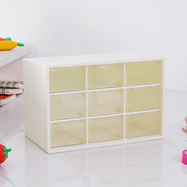 Desk Organizers Box with 9 Compartments – Plastic Desktop Drawer Storage Box, Storing Organizer for Hardware, Beads, Makeup, Office, and Craft Storagew(Random Color)7