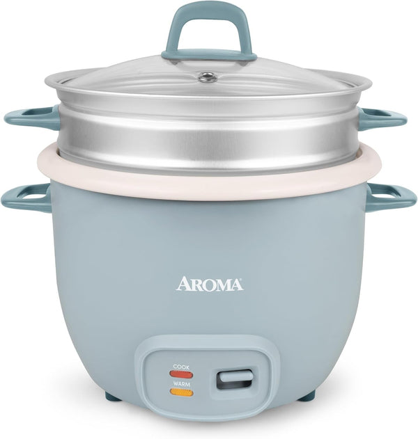® Rice Cooker, 7-Cup (Uncooked) / 14-Cup (Cooked), Steamer, Grain Cooker, Oatmeal Cooker, Soup Maker, Auto Keep Warm, 3Qt, Blue, ARC-797-1BL1