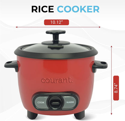 Rice Cooker 8-Cup (Cooked), Removable Non-Stick Bowl, One Touch Rice Cooker, Red6