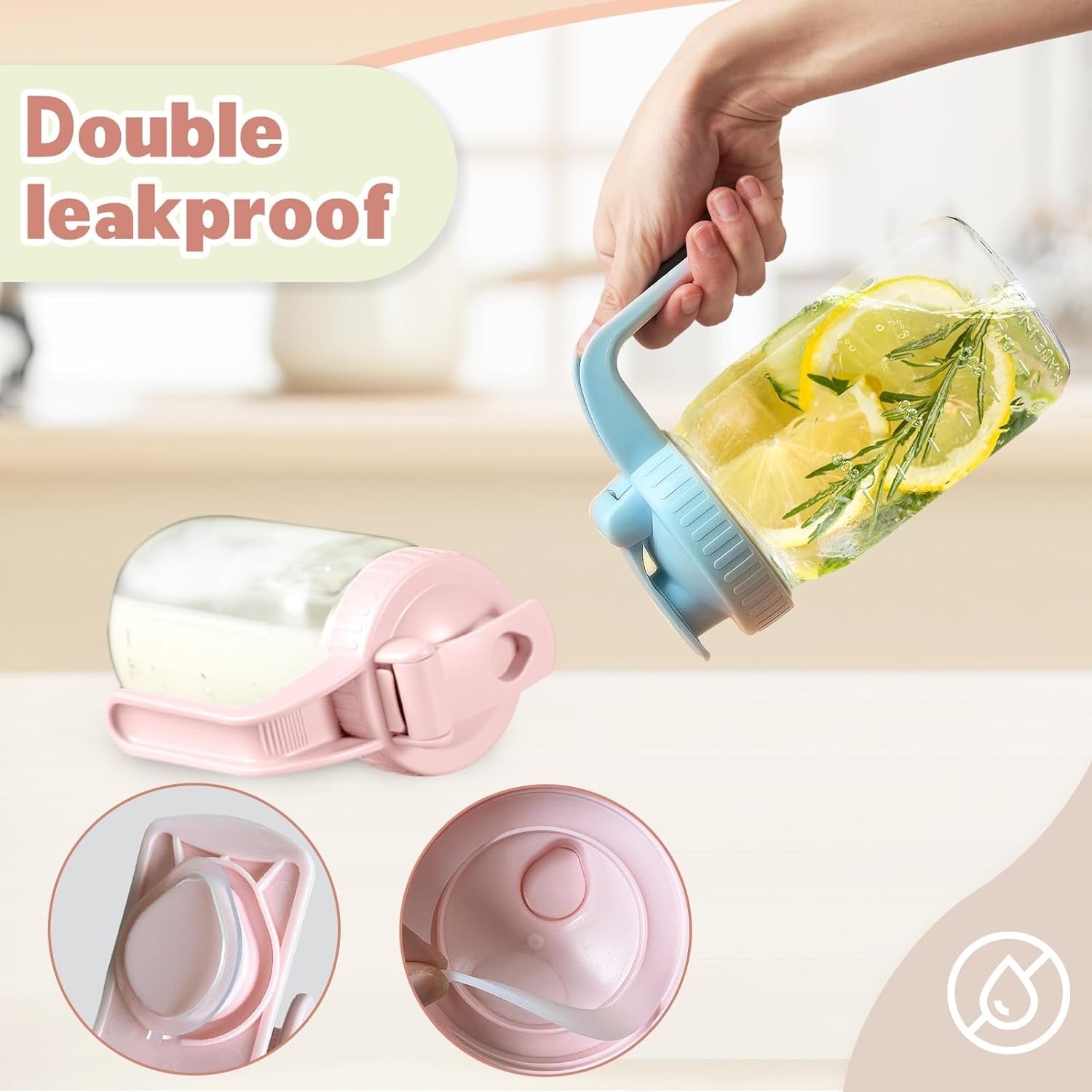 2-pack-wide-mouth-mason-jar-lids-v-shaped-with-handle-mason-jar-pour-spout-lid-with-extended-flip-lid-easy-to-open-airtight-leak-proof-and-durable