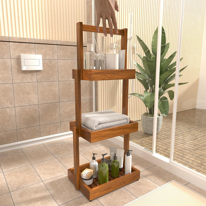Teak Shower Shelf Bathroom Organizer - 3 Tier2