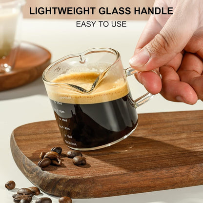 Espresso Measuring Cup, 2.5 Oz Double Spout Glass with Handle4