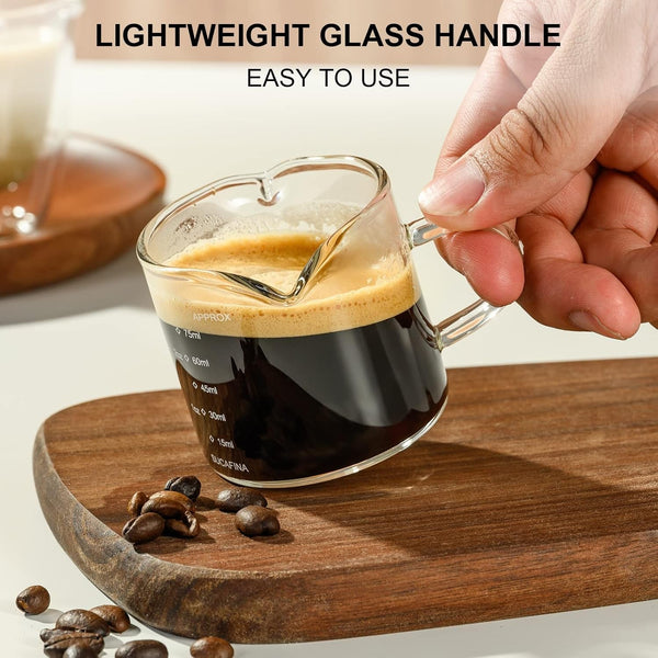 Espresso Measuring Cup, 2.5 Oz Double Spout Glass with Handle4