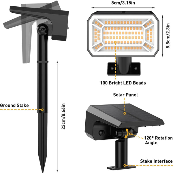 Solar Spot Lights Outdoor, Landscape Spotlights, 12 Pack Warm White7