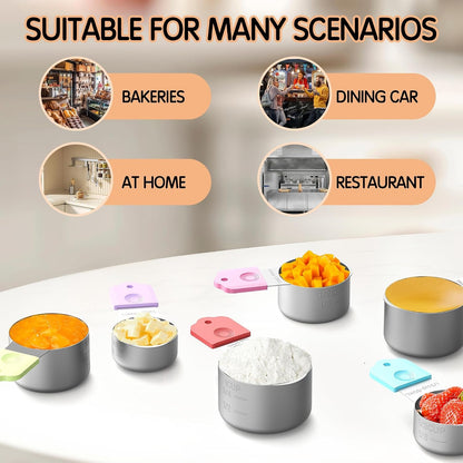 Magnetic Measuring Cups, 5 Stainless Steel Nesting Measuring Cup Set for Measuring Dry or Liquid Ingredients4