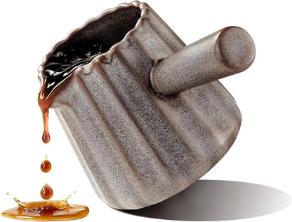 Espresso Shot Cups,  Ceramic Espresso Measuring Cups with Handle, 200ML/6 OZ, Dark Agate Red1