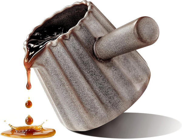 Espresso Shot Cups,  Ceramic Espresso Measuring Cups with Handle, 200ML/6 OZ, Dark Agate Red1