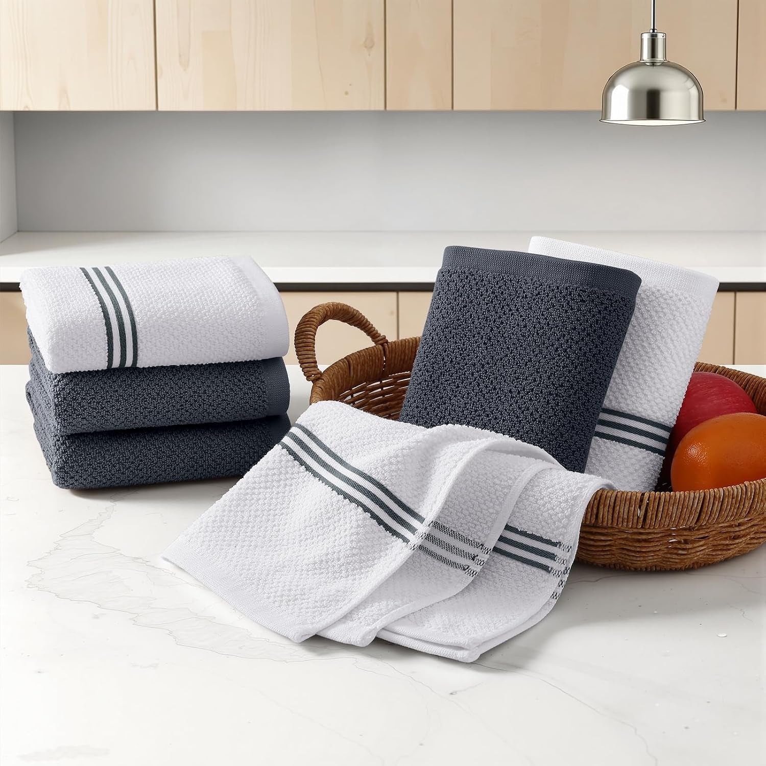 dual-design-kitchen-towels-and-dishcloths-set-8-pack-dark-grey