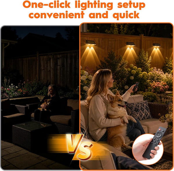 6 Pack Solar Lights Outdoor, LED Solar Fence Lights, IP65 Deck Lights5
