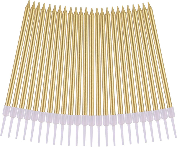 Gold Long Thin Metallic Birthday Candles, Cake Candles, Birthday Parties, Wedding Decorations, Party Candles, Cake Decorations5