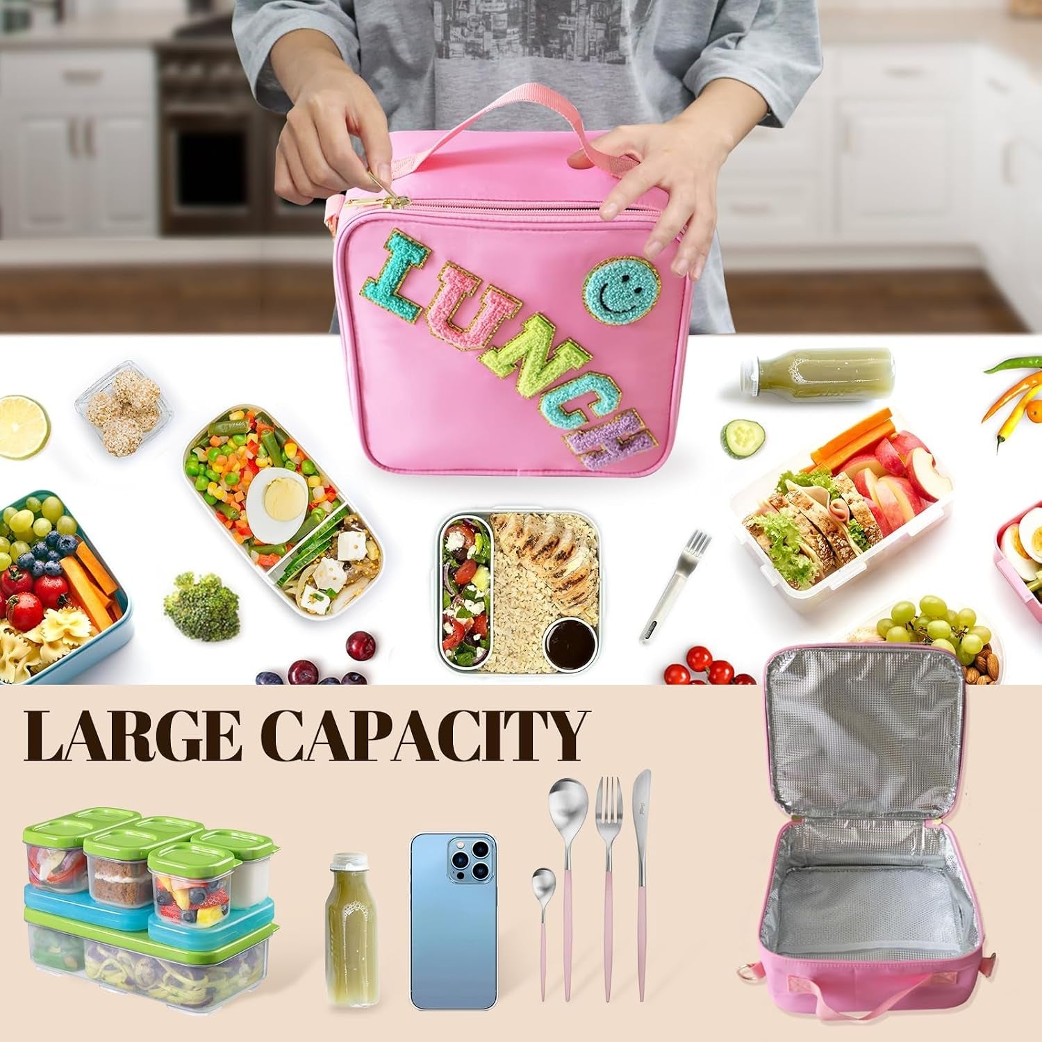 insulated-lunch-bag-with-adjustable-shoulder-strap-girls-preppy-lunch-box