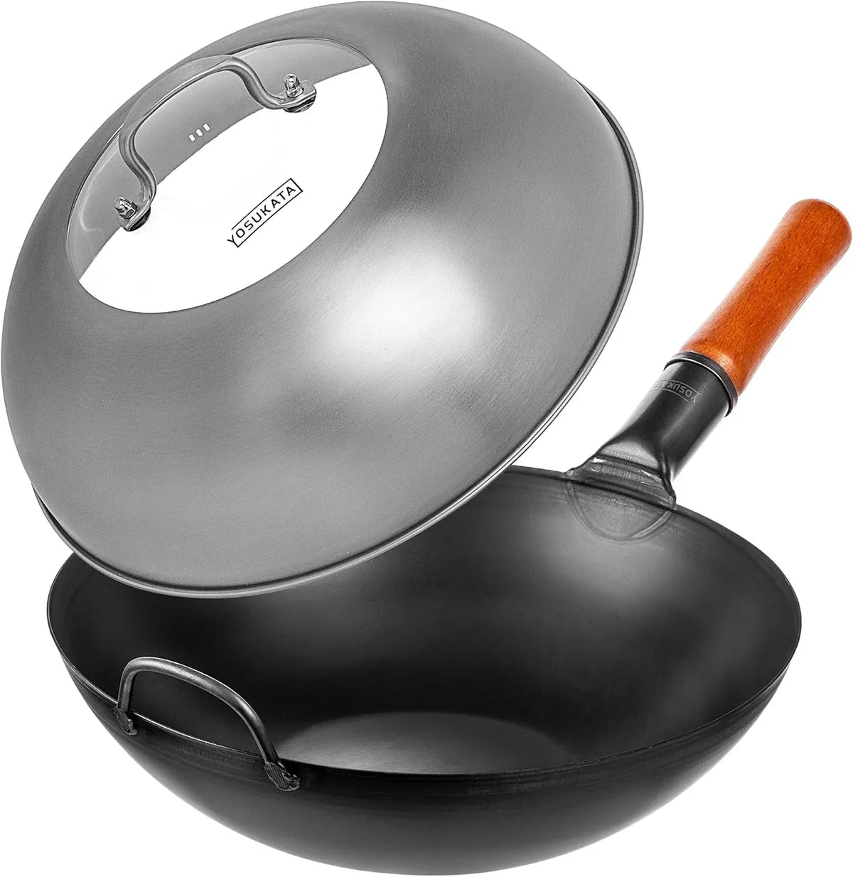 carbon-steel-wok-pan-13-5-woks-and-stir-fry-pans-wok-lid-12-8-inch-premium-stainless-wok-cover-with-tempered-glass-insert-steam-holes-and-ergonomic-handle