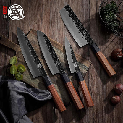 4-Piece Japanese Chef Knife Set, San-Mai 9Cr18Mov4