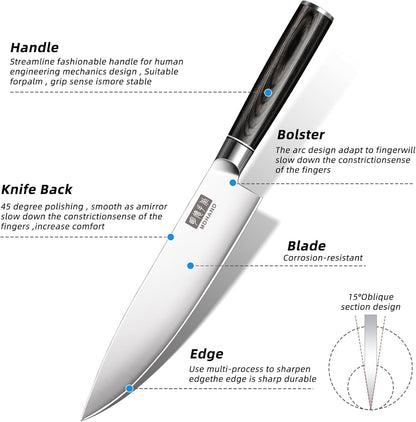 Kitchen Knife Set 3 Pieces, Ultra Sharp Japanese Knife Set Gift Box | High Carbon Stainless Steel Chef Knife Set with Pakkawood Handle, Knives Set for Kitchen & Home Cooking, Dishwasher Safe3
