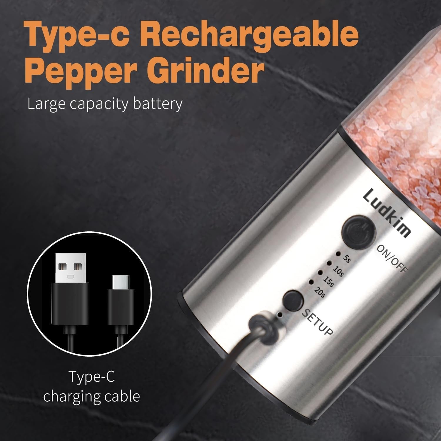 electric-salt-and-pepper-grinder-240ml-large-capacity-rechargeable-automatic-salt-and-pepper-shakers-with-5-20s-timer-led-adjustable-coarseness-kitchen-appliances-birthday-gifts-for-women-men